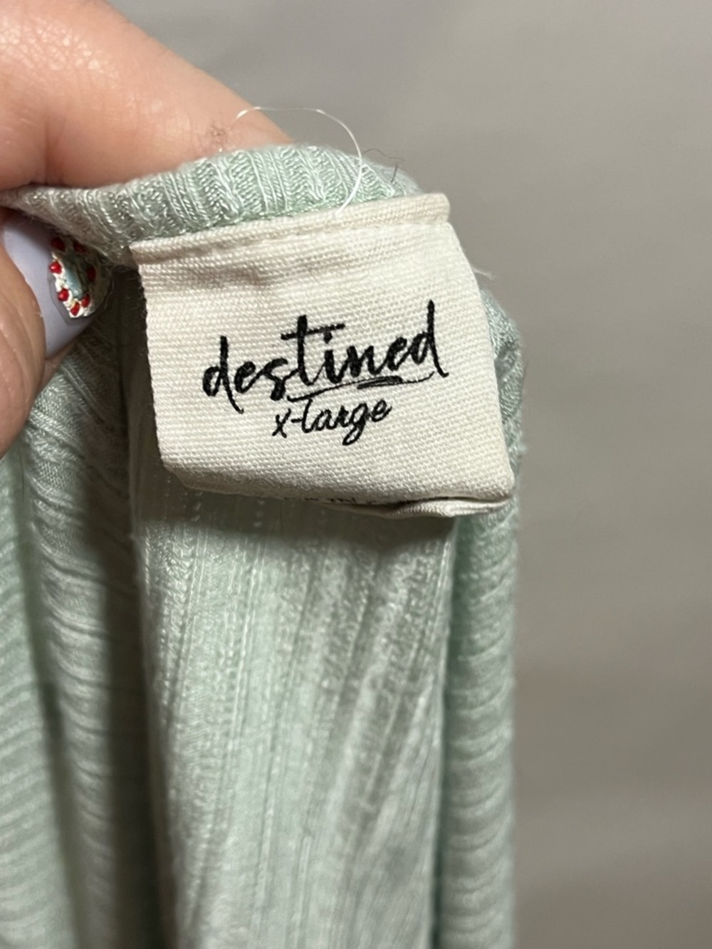 Women’s Ribbed V-Neck Tank Top - Sage Green - Picture 3 of 3